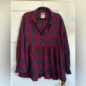 Plaid Button-Up Women's Top